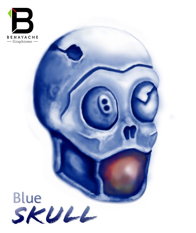 skull blue par Benayache Graphisme