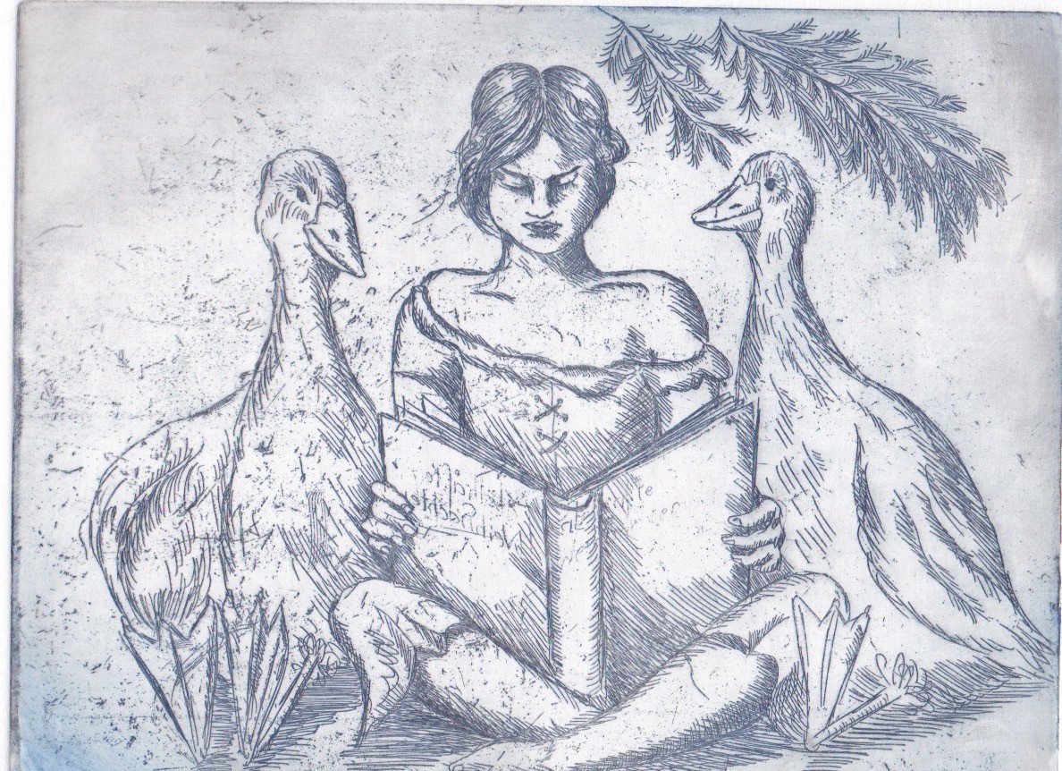gravure gardienne d'oie par Manon Wicky