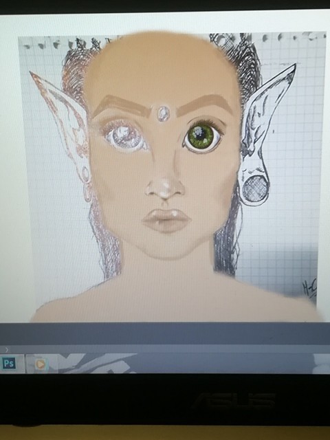 Premier essai photoshop : Elf par Marie-Claire Vidal