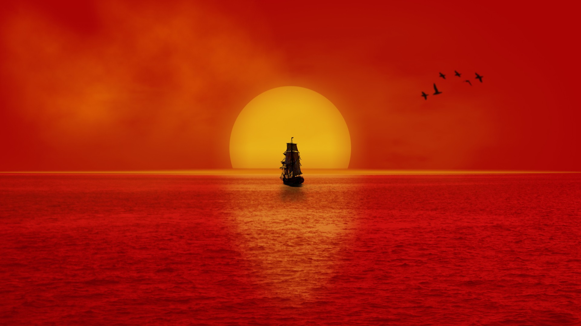 matte painting couche de soliel par Patrick Lecointre