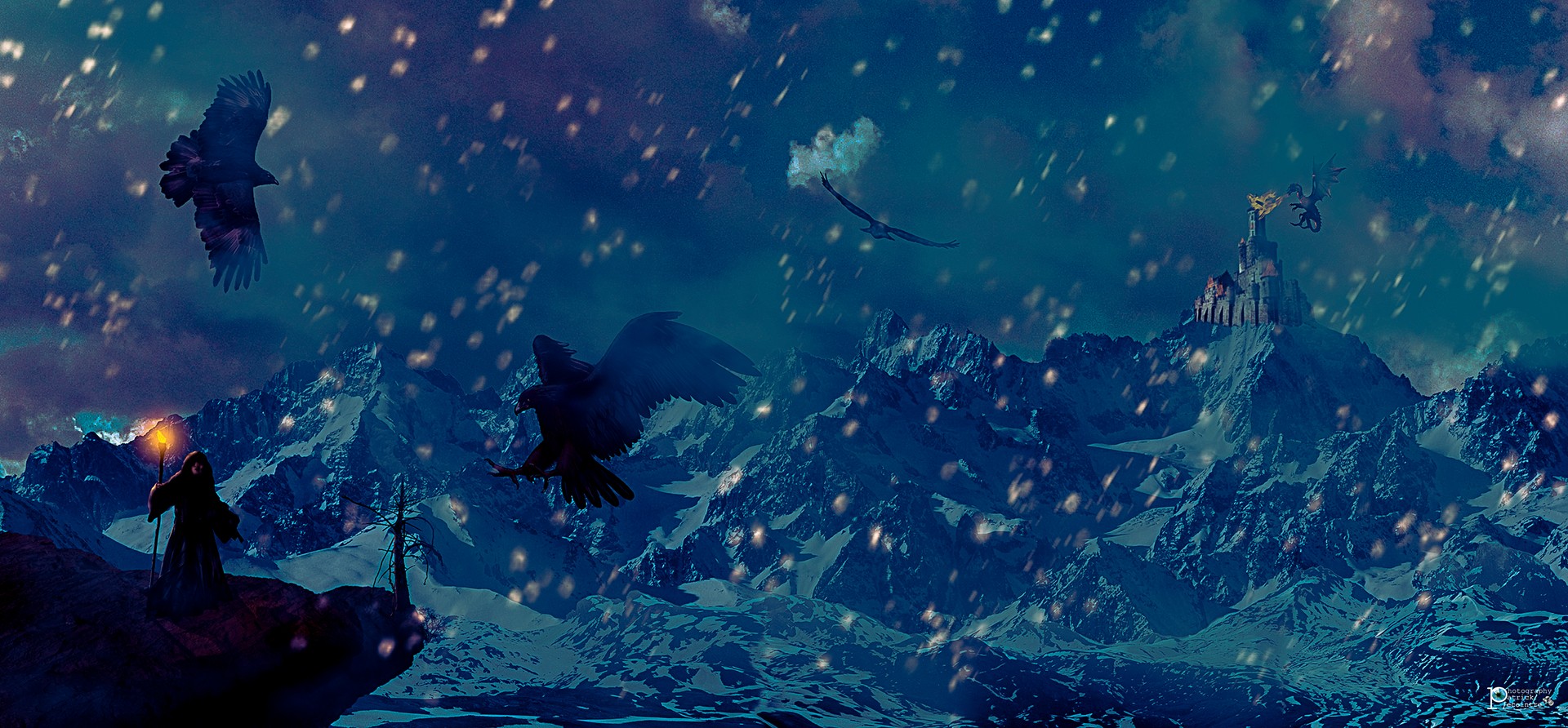 la montagne au chateau format A4 par Patrick Lecointre