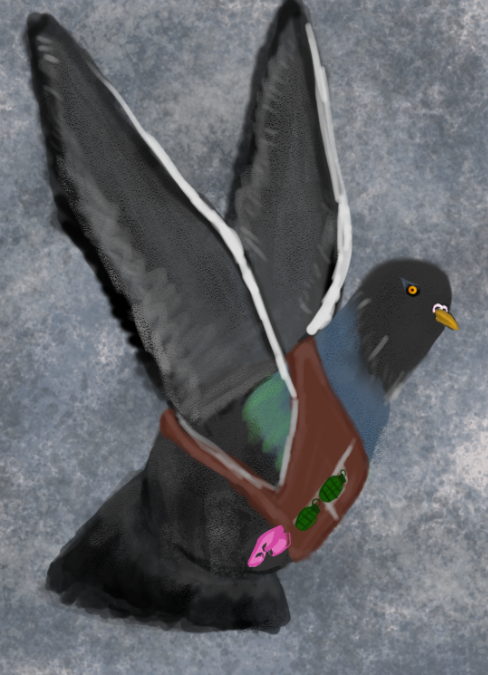 pigeon tueur speed painting 1 h par serpenteur