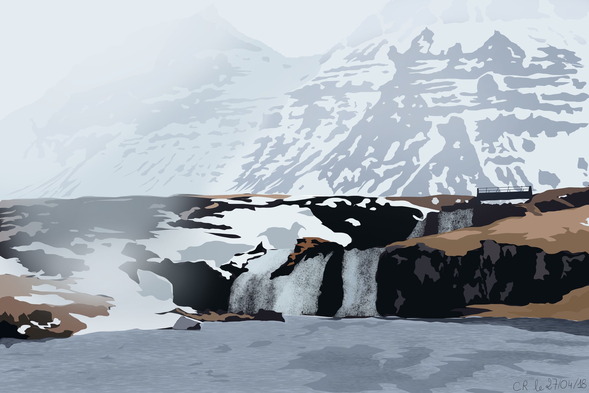 Illustration au lasso : les montagnes par c.renau