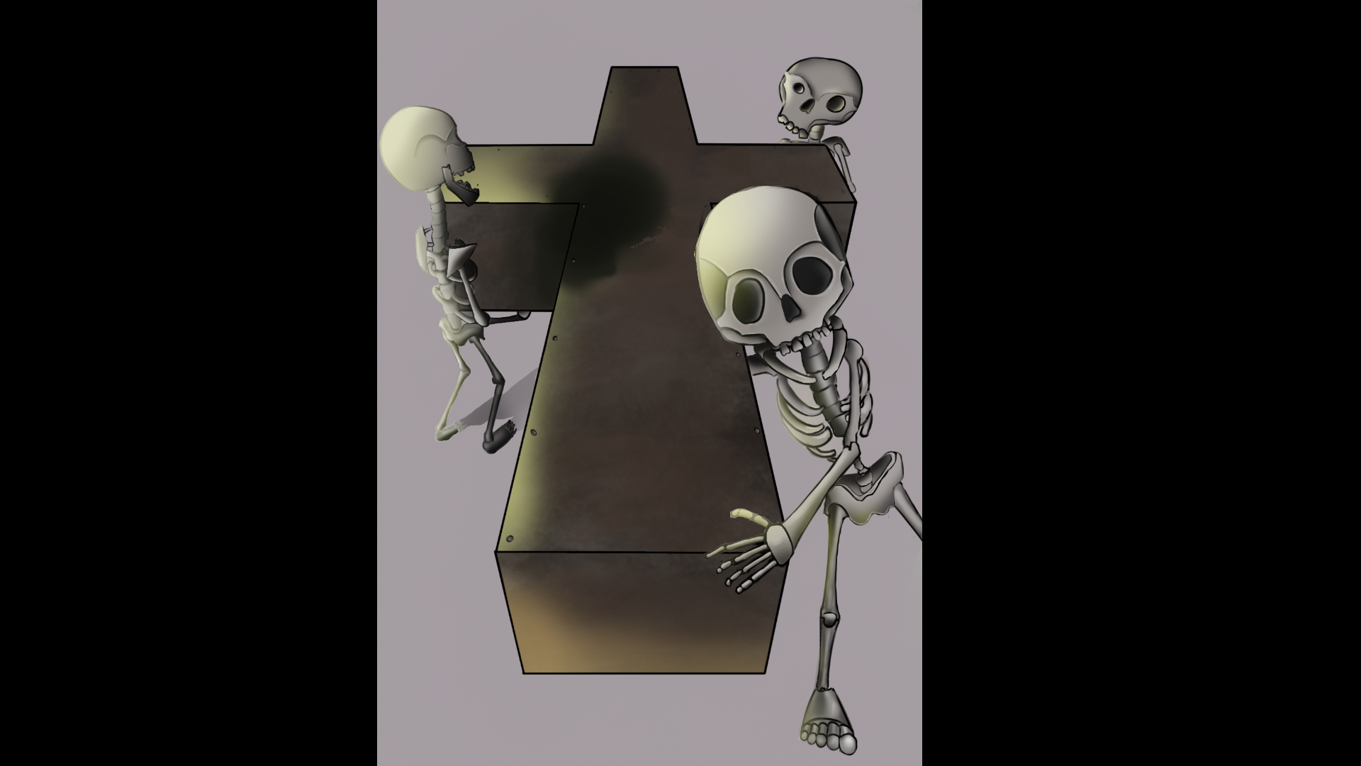 squelettes d'invention avec croix Justice par Thomas Feuga