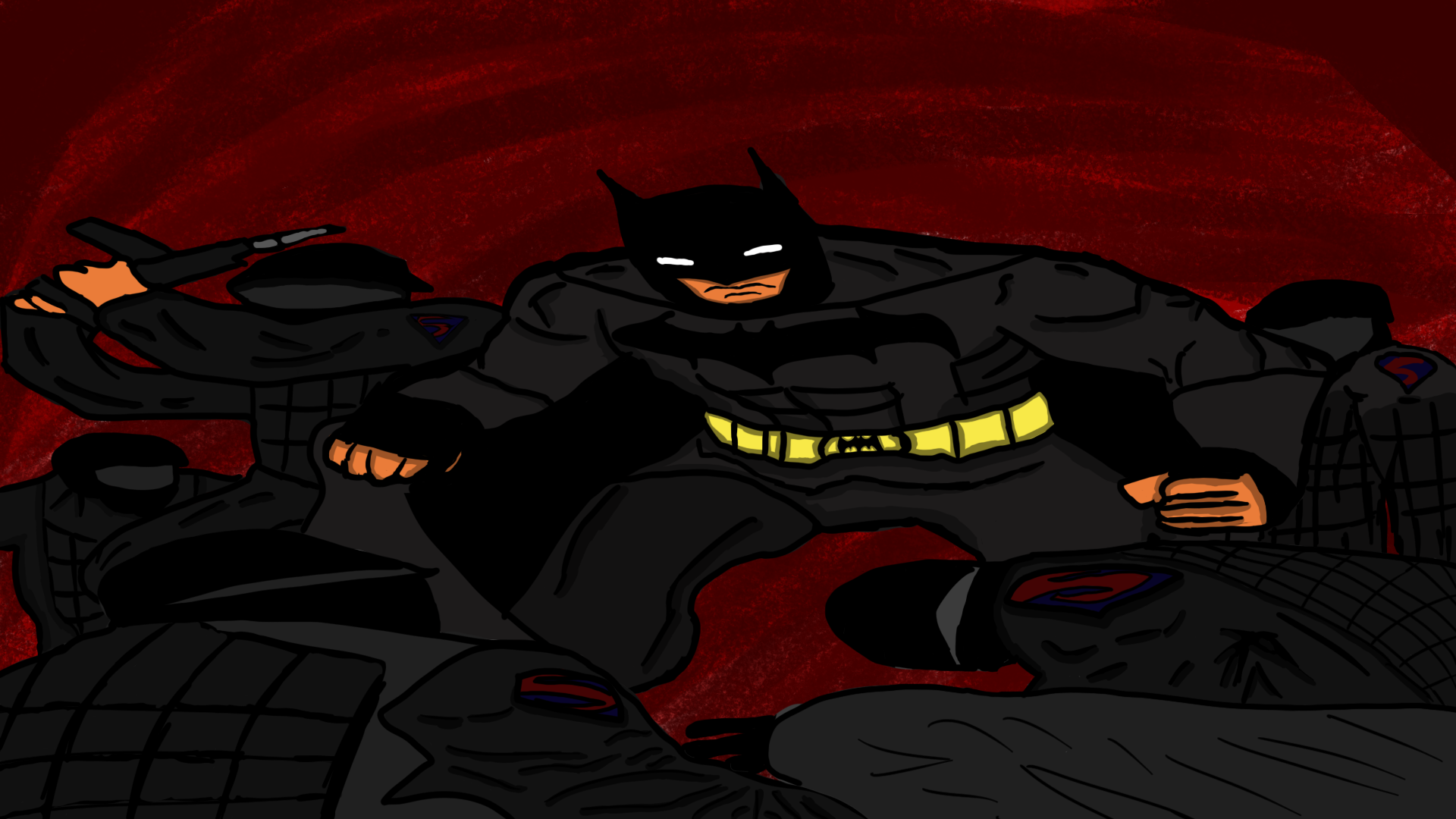 Batman vs superman military par inkurudokenpachi