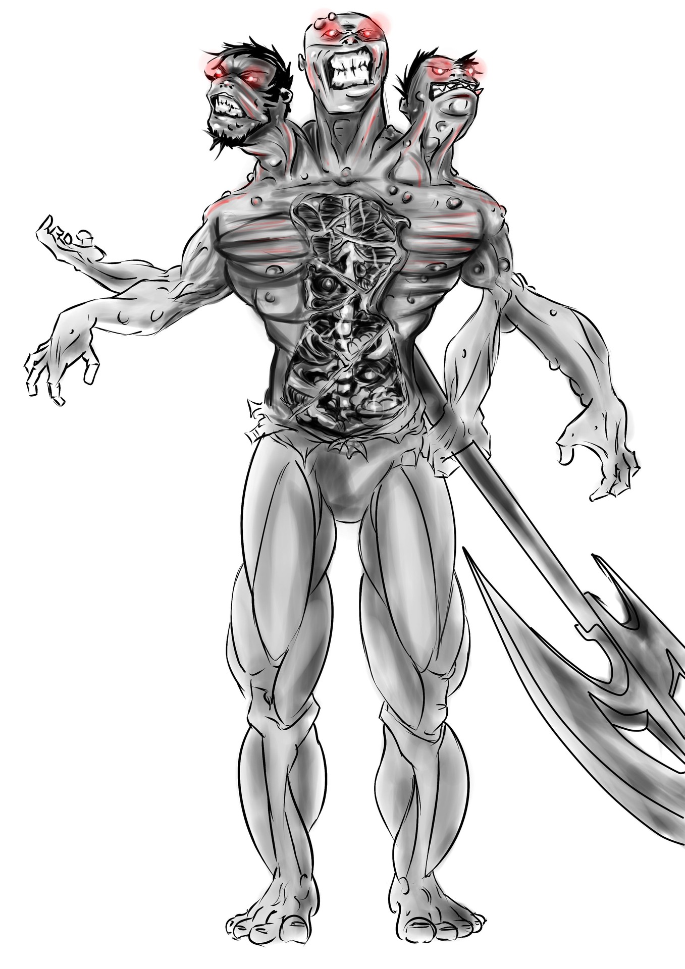 la bête à trois tête par alexandre