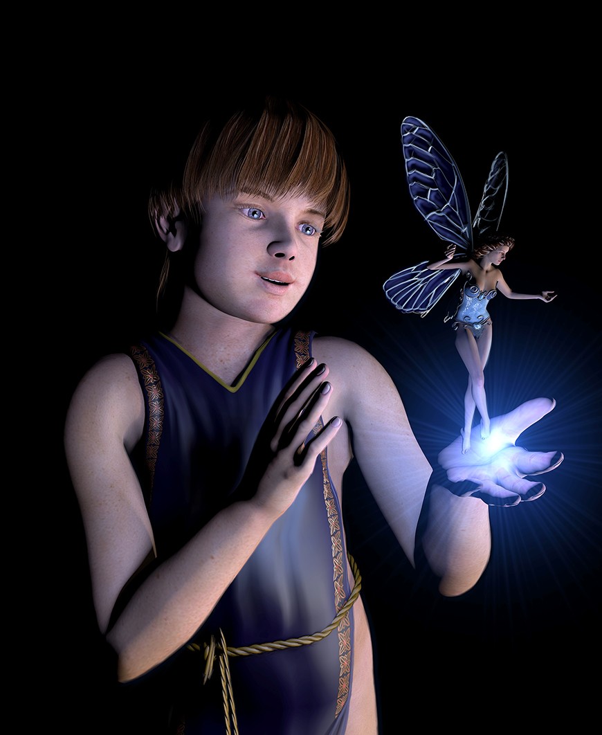 enfant regardant une fée par yesmapoule82