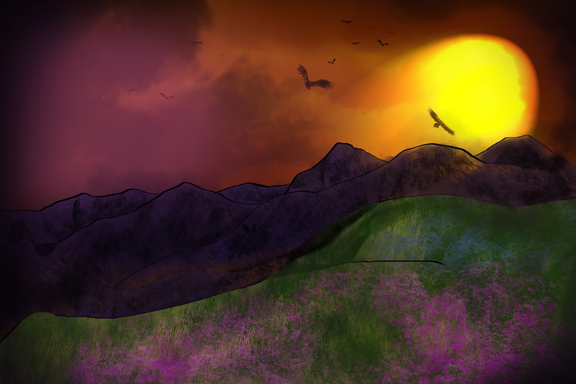 débutant paysage dessin par evan