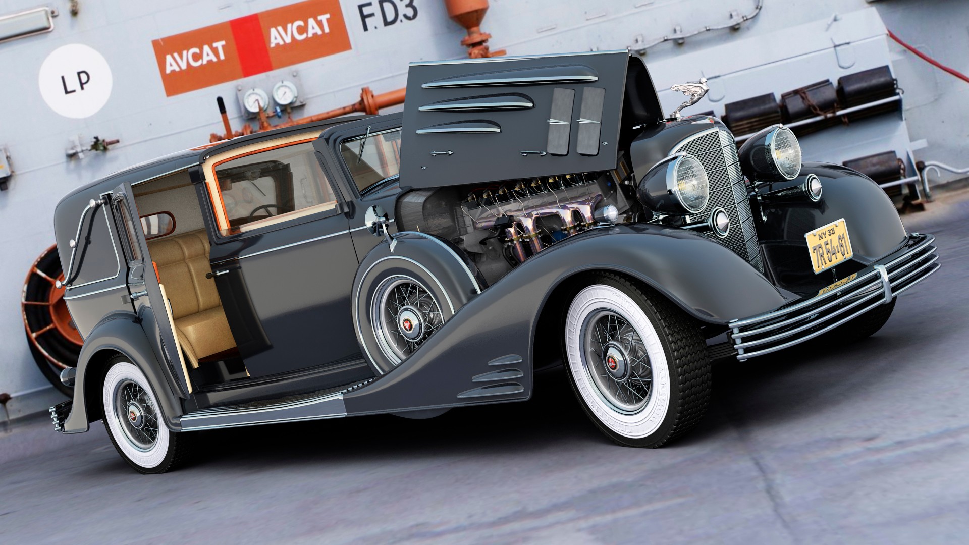 CADILLAC V16 TOWN CAR 1933-3 - angelesteban - Digital Painting .School