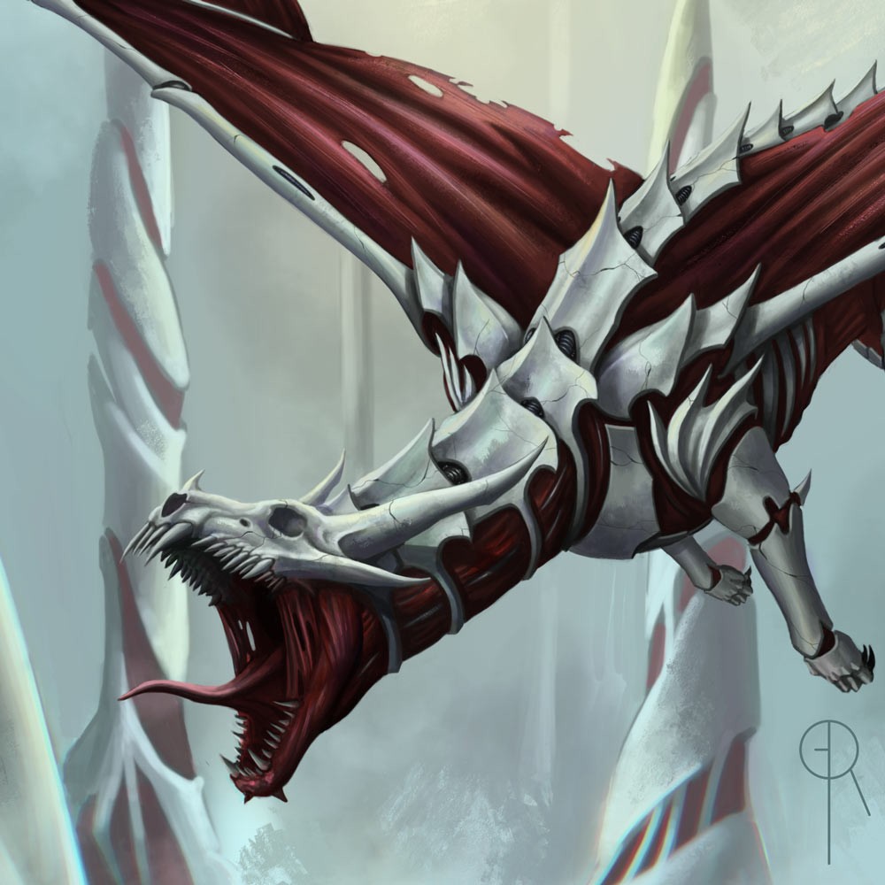 Phyrexian Dragon, MTG Fan Art - Gauvin Remy - Digital Painting .School