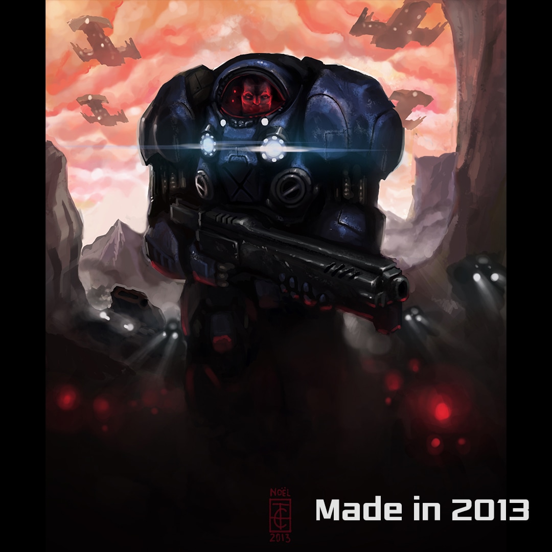 Starcraft marine - remaster d'une vieille illus par dentifreaks