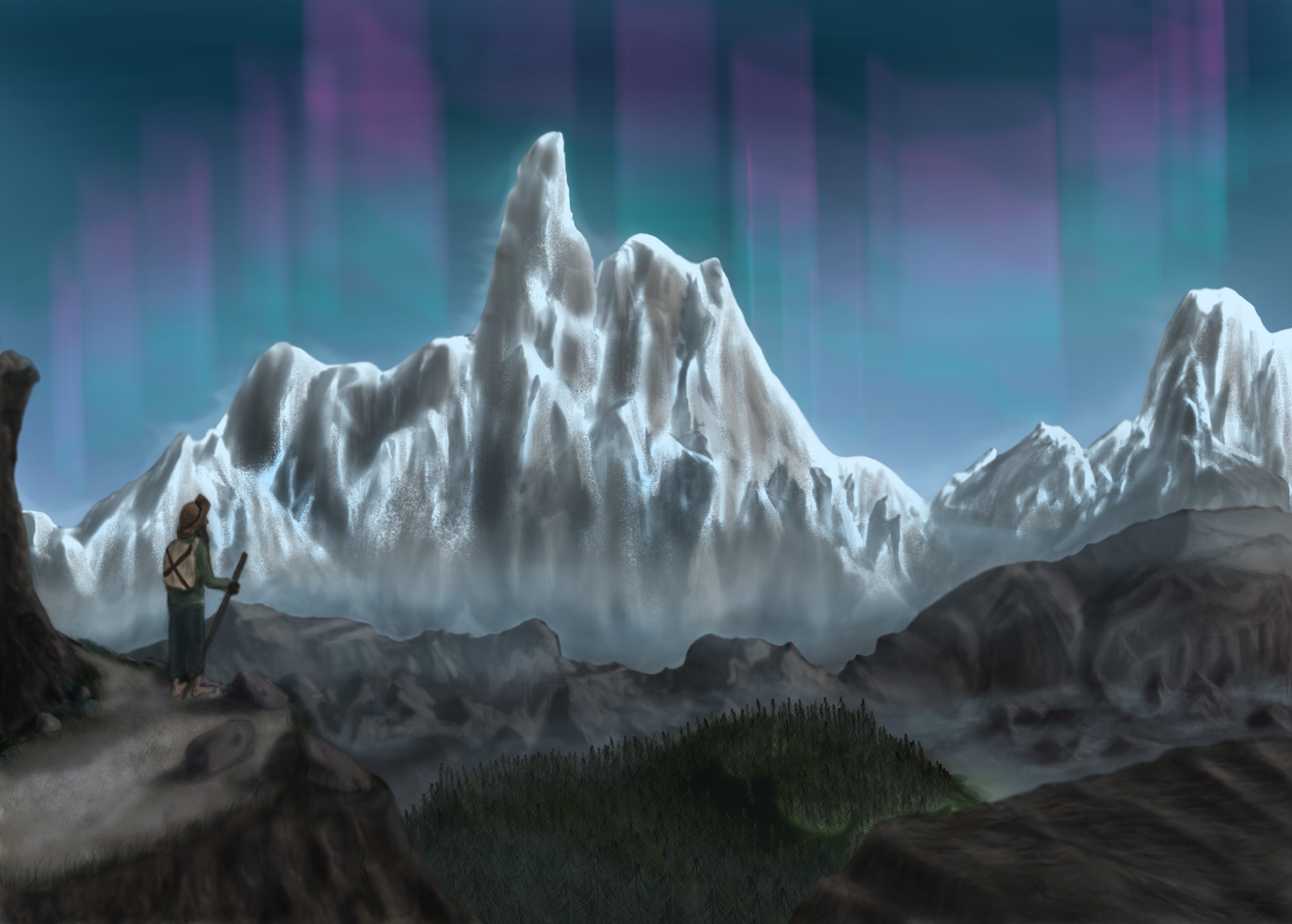 Exercice 0:  * Le voyageur face aux montagnes * par Alrik