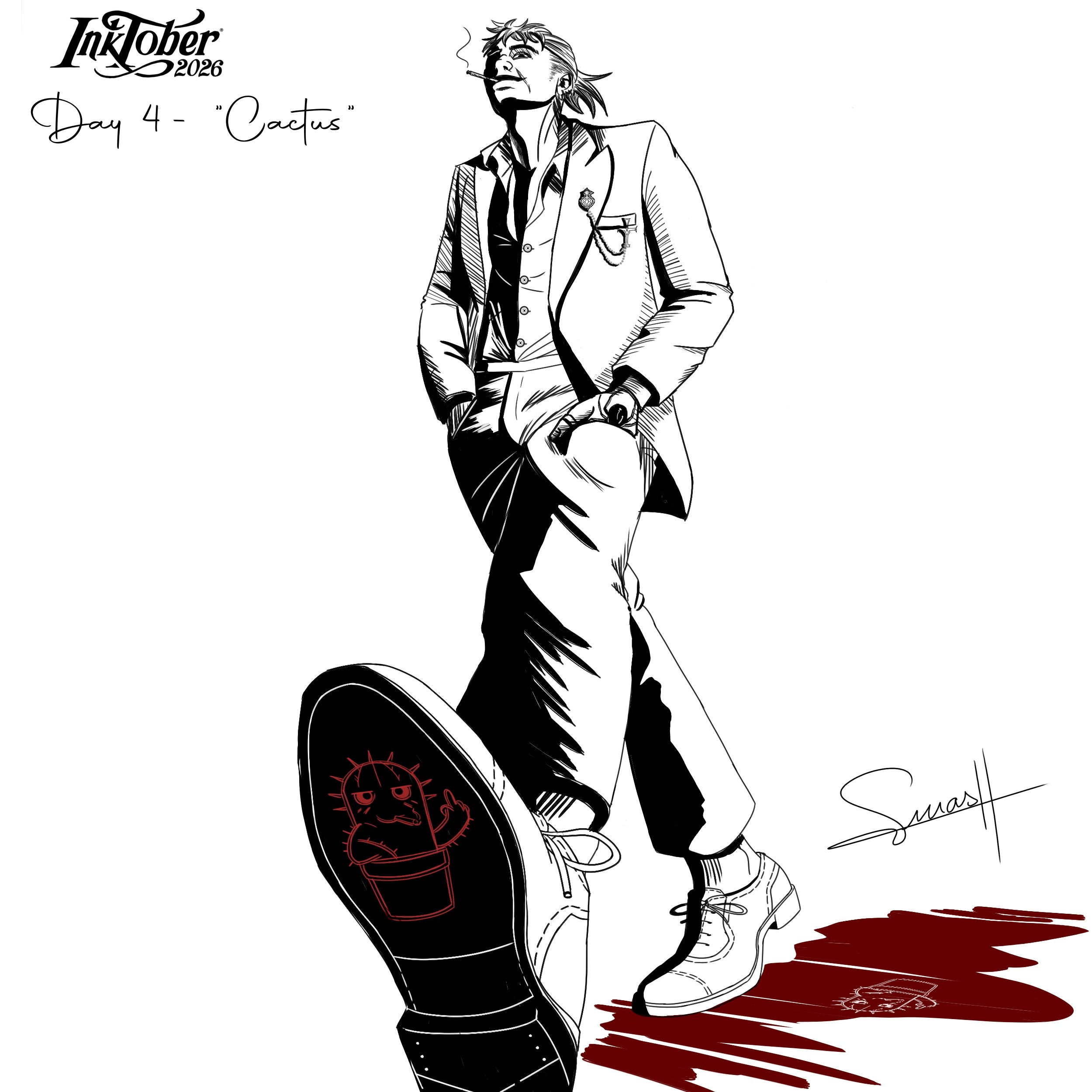 Inktober 2026 - "Cactus" par smash_no_jutsu