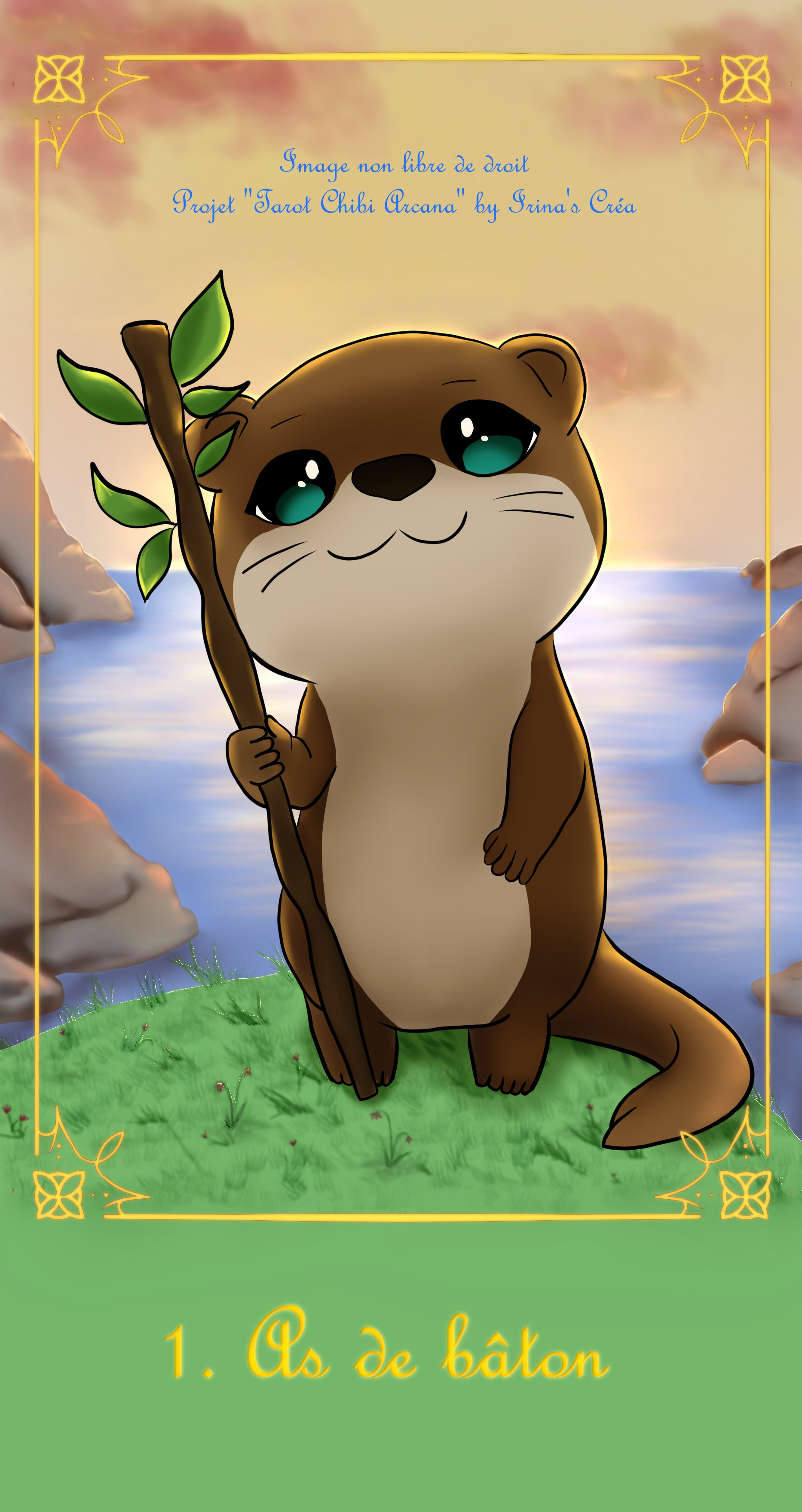 ✨ As de Bâtons – Tarot chibi arcana par Irina's Créa