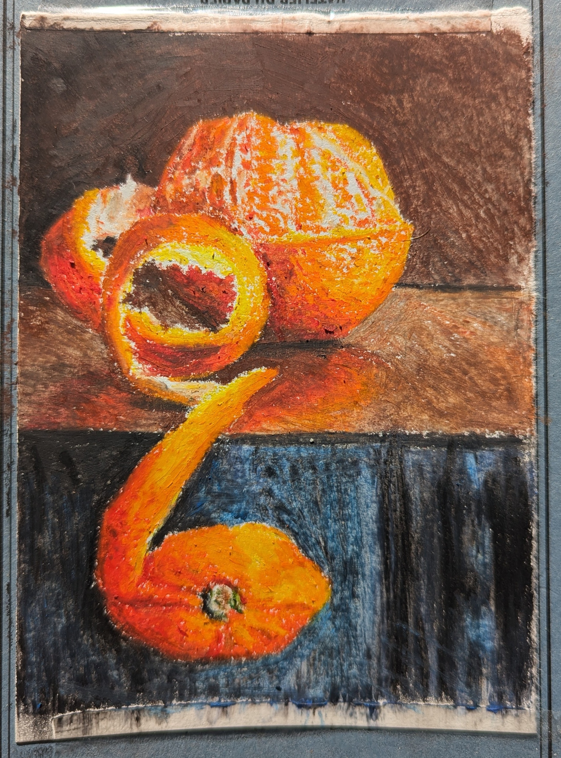 Debut pastels à l'huile par bougnat