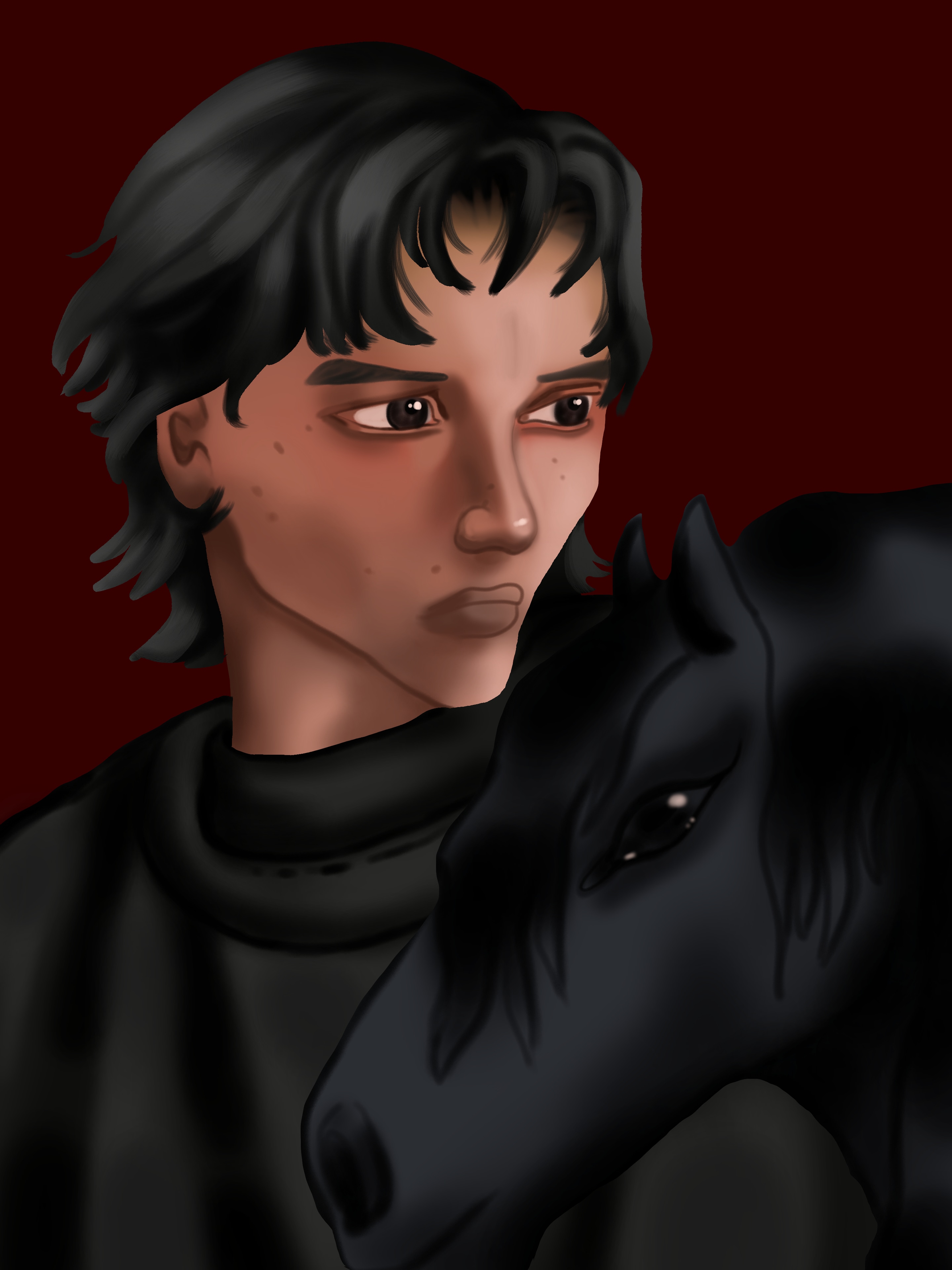 5/30 Portrait étalon Noir 🐴 par Lagoon Feather