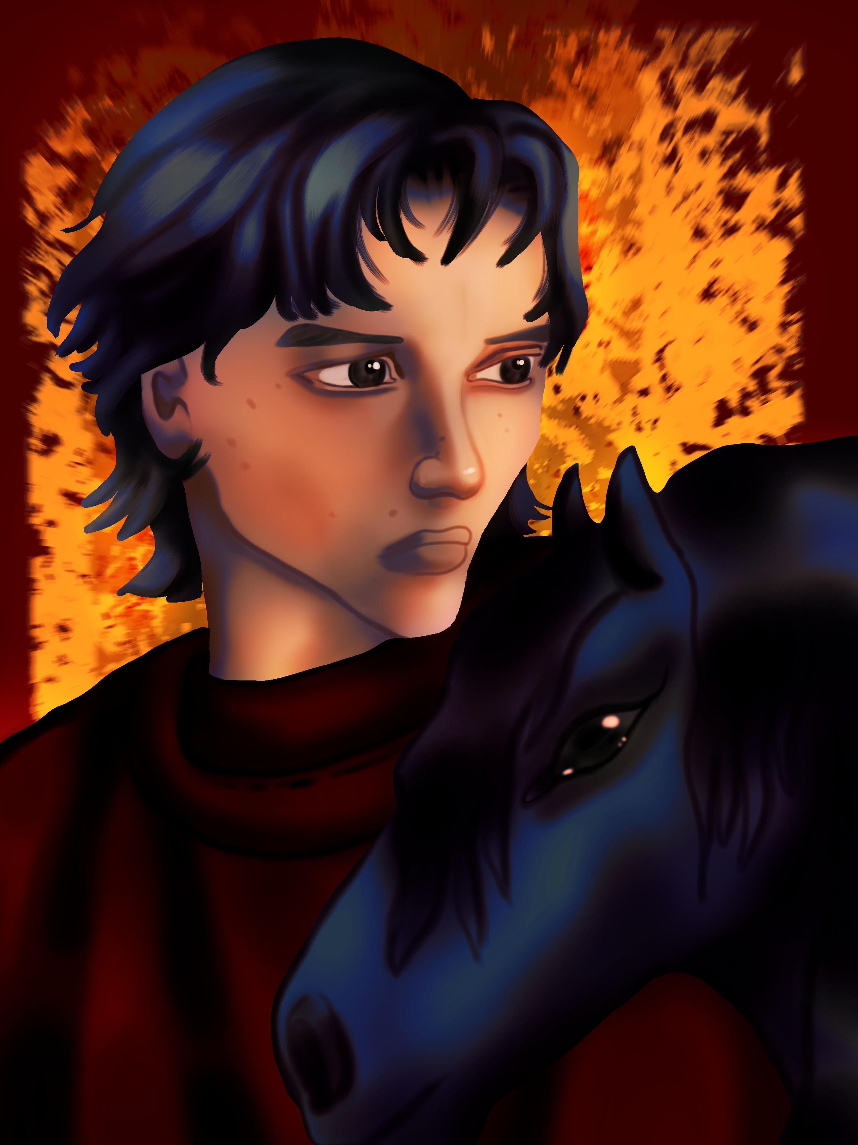 5/30 Portrait étalon Noir 🐴 par Lagoon Feather