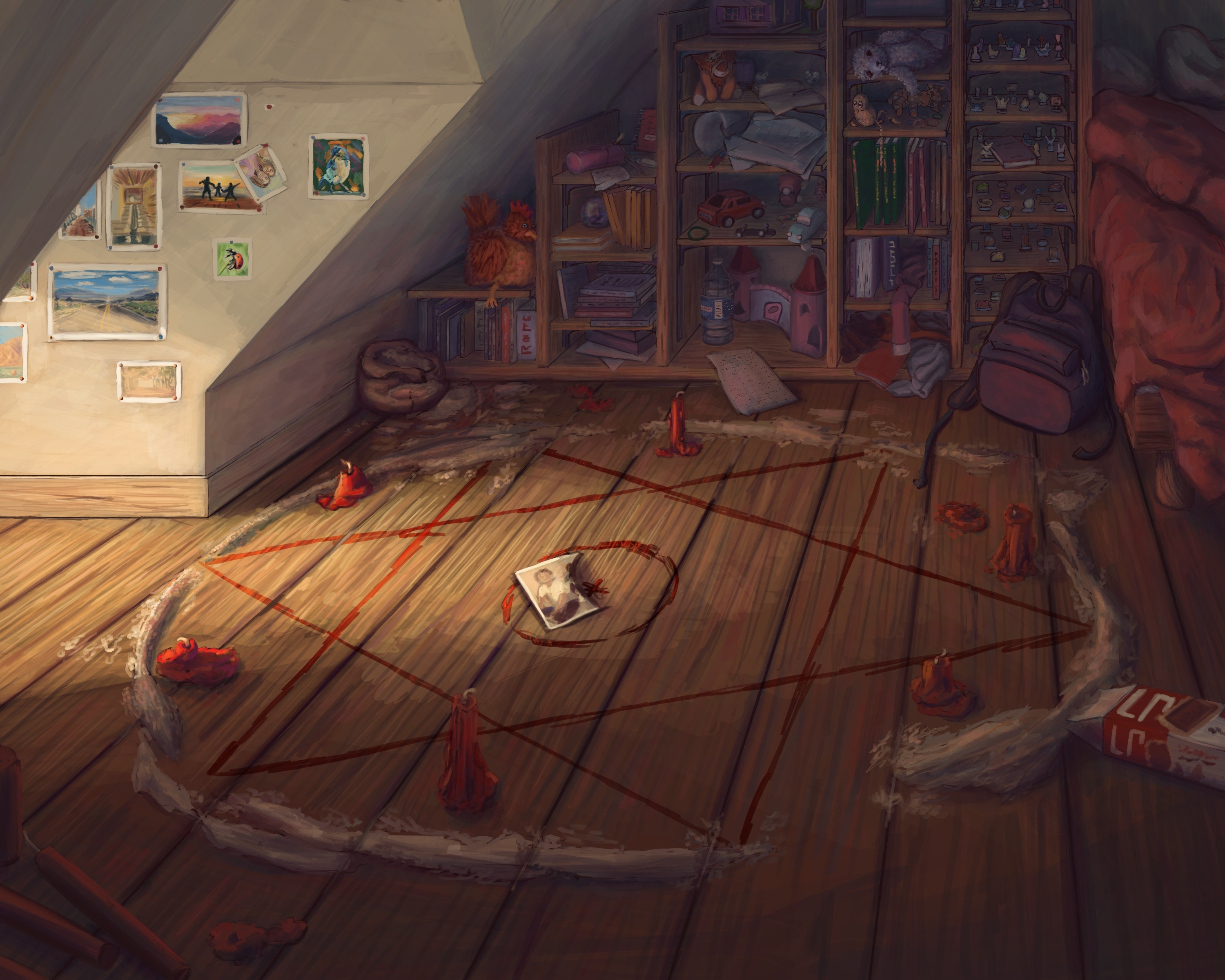 Une enfant qui essaye de renvoyer un fantôme dans l'au delà, parce que. par bougnat