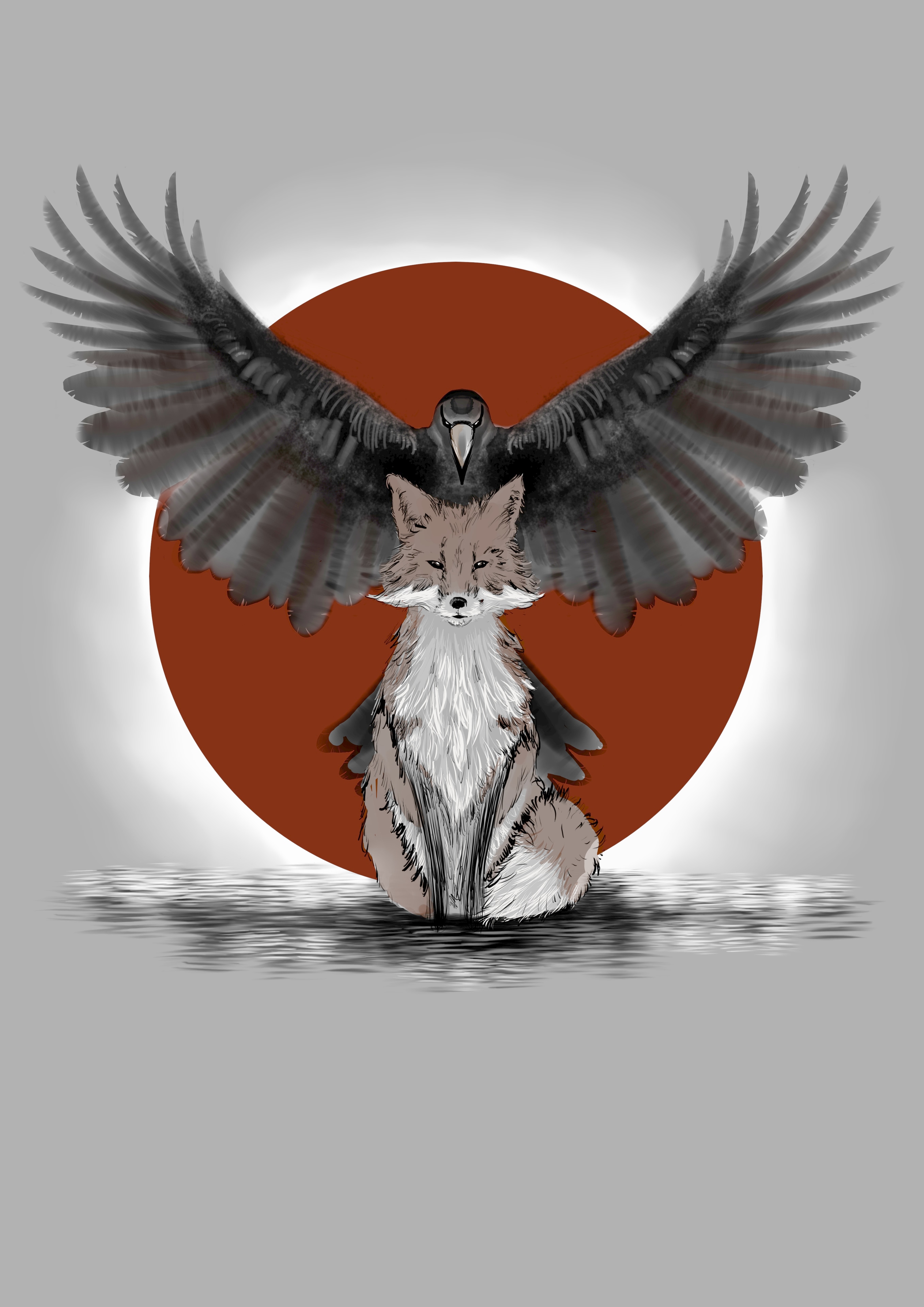 Renard et corbeau par jucab