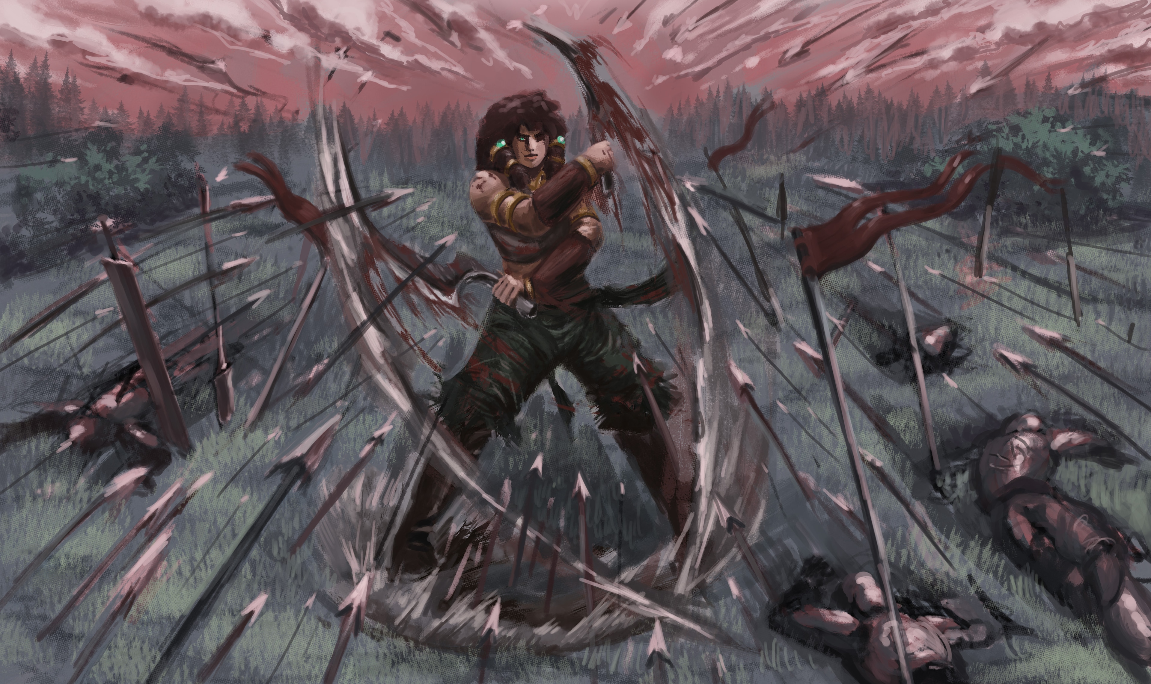 exercice personnage pose dynamique et décors par Redaldo