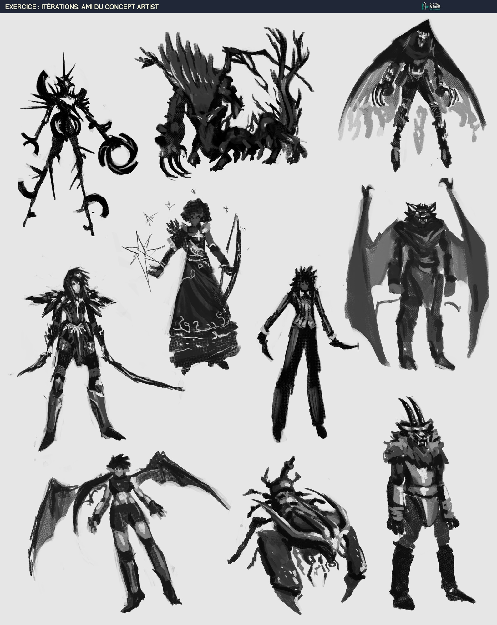 exercice itérations pour personnages par Redaldo