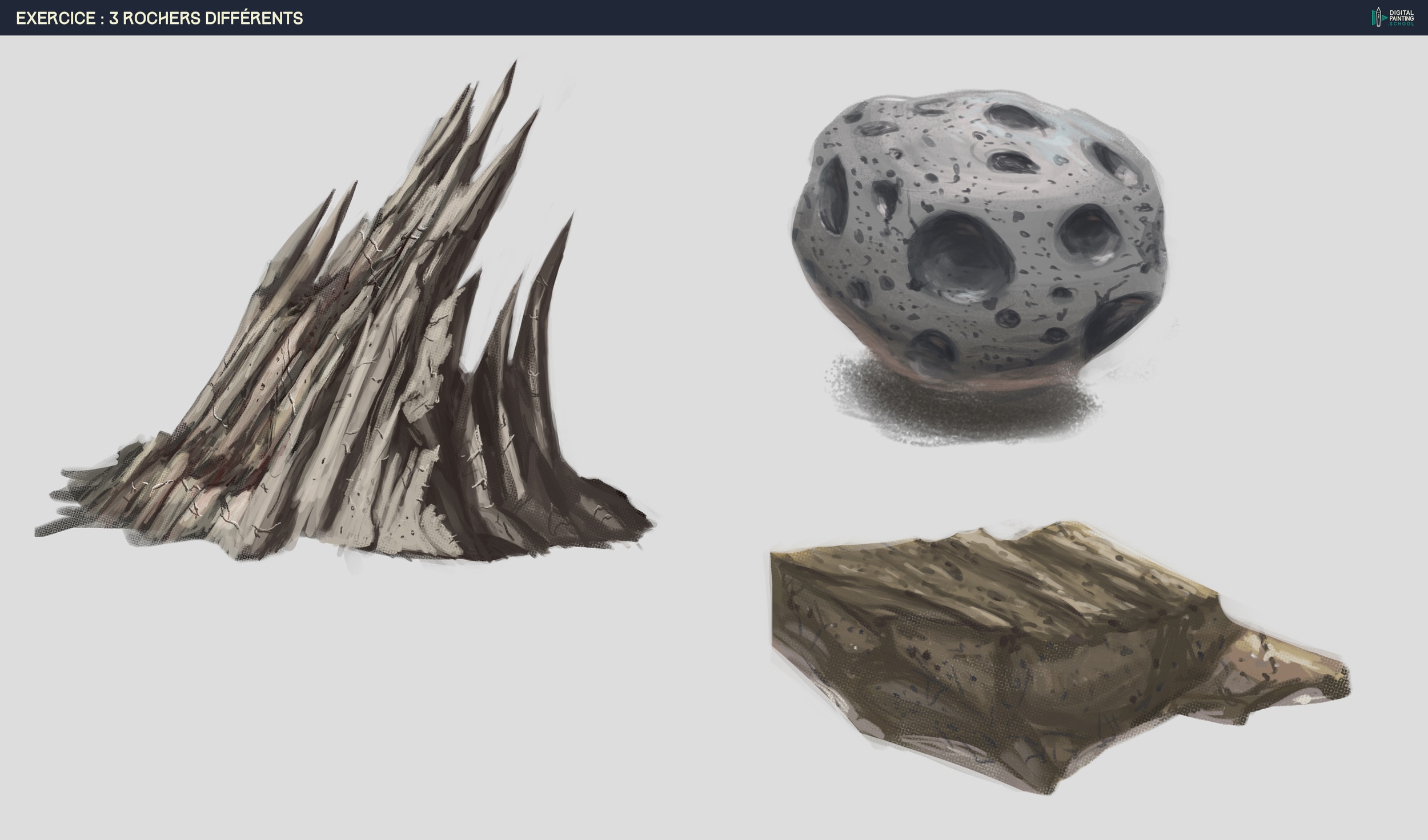 exercice cours 3 roches d'imagination par Redaldo