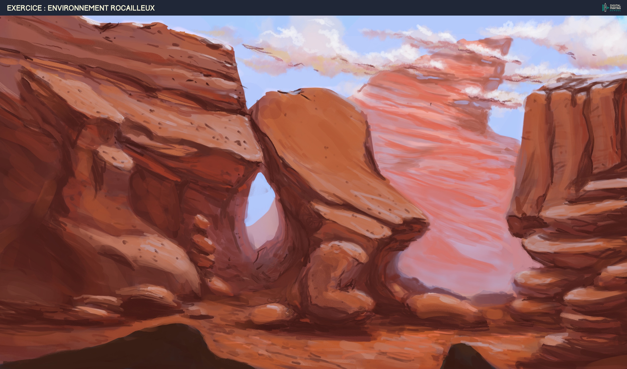 exercice environnement rocheux avec croquis fourni cours par Redaldo
