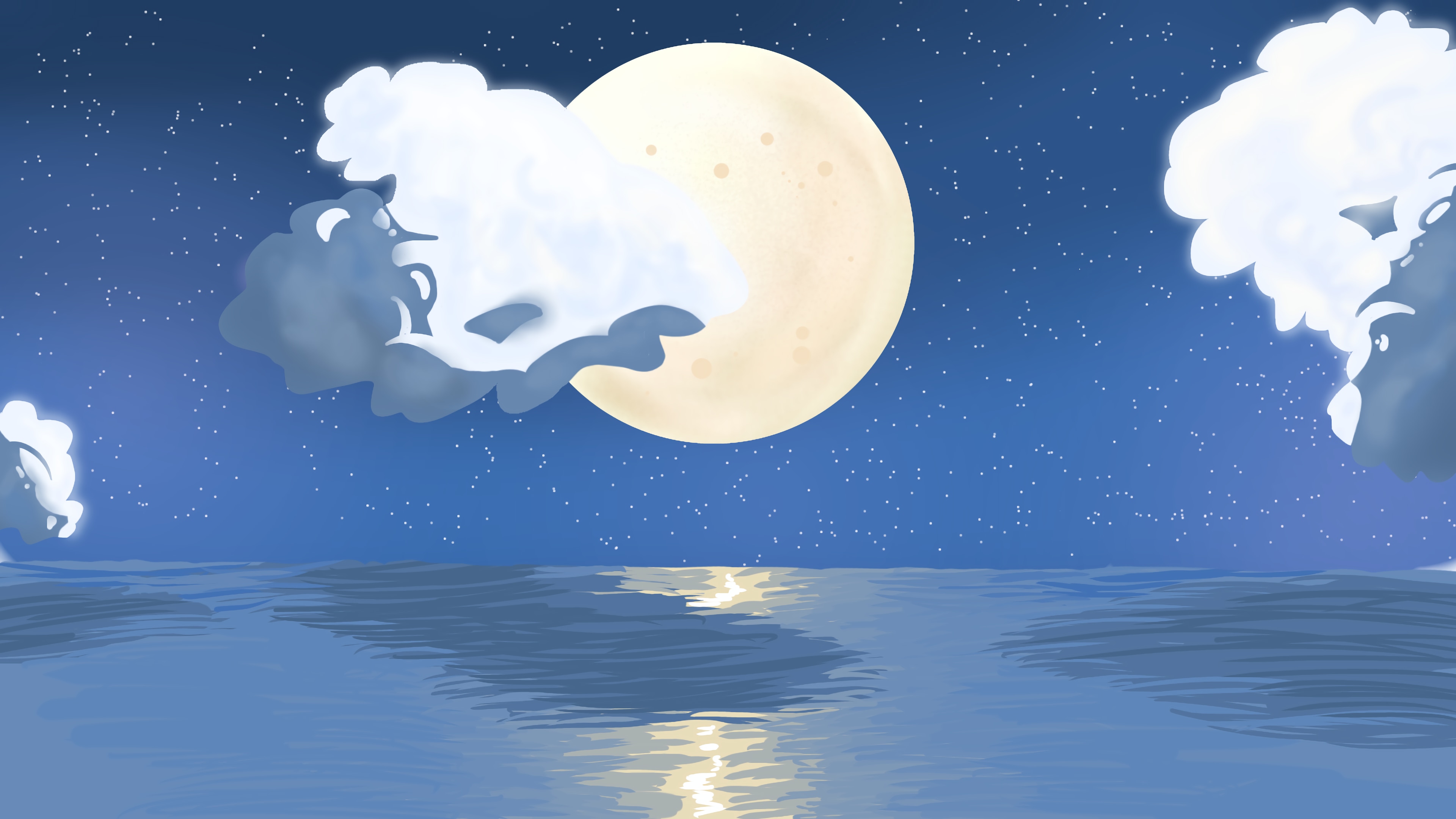 La lune au pied de l'eau par raquaza