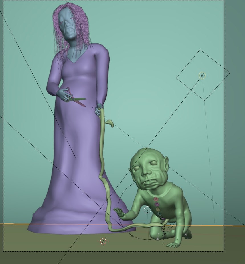 [3D] Femme enceinte dérangeante. par Olympeak