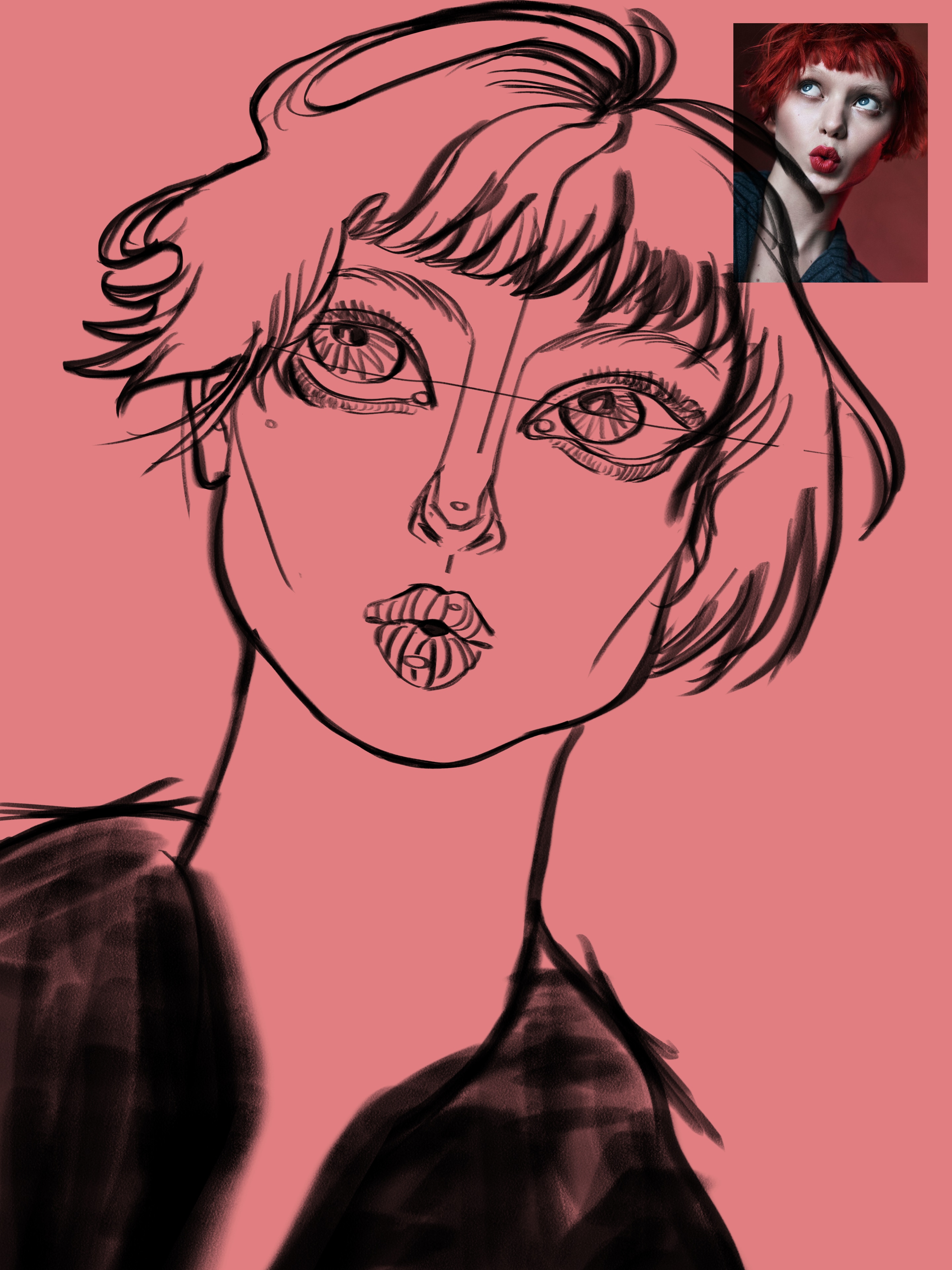 12/30 Portrait Rouge Bordeaux ❣️ par Lagoon Feather