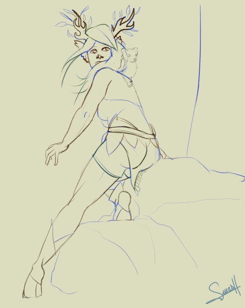 Dryade - Pose et musculature par smash_no_jutsu
