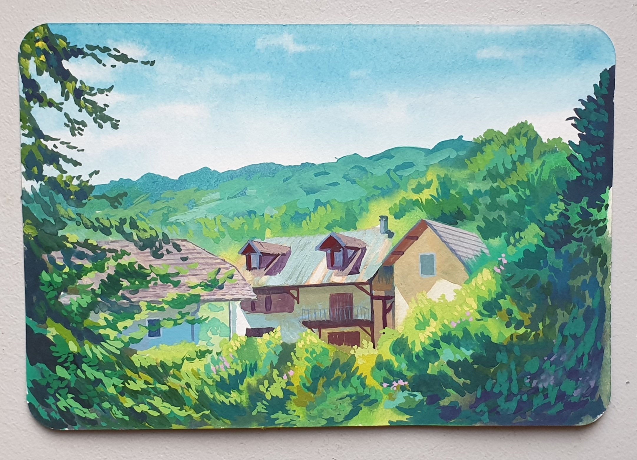 Gouache d'Aix les bains par Alex