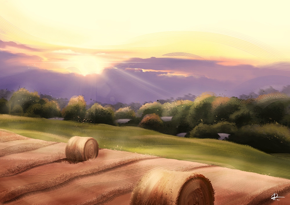 Sunlit fields par Angélique