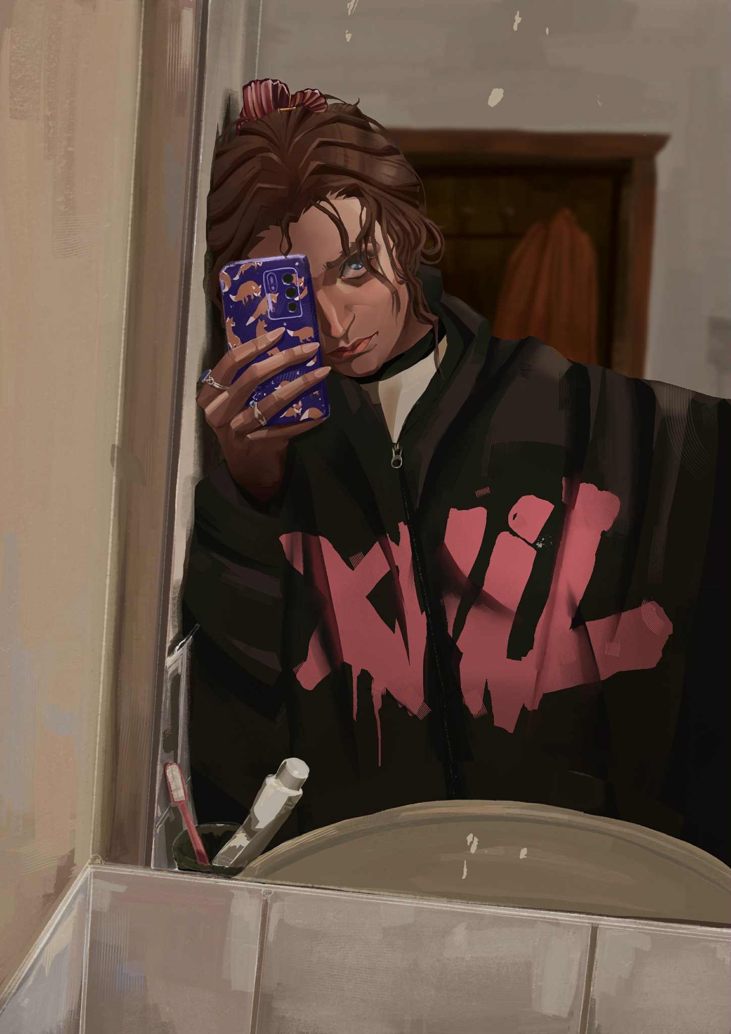 2026 - Autoportrait salle de bain par Patience