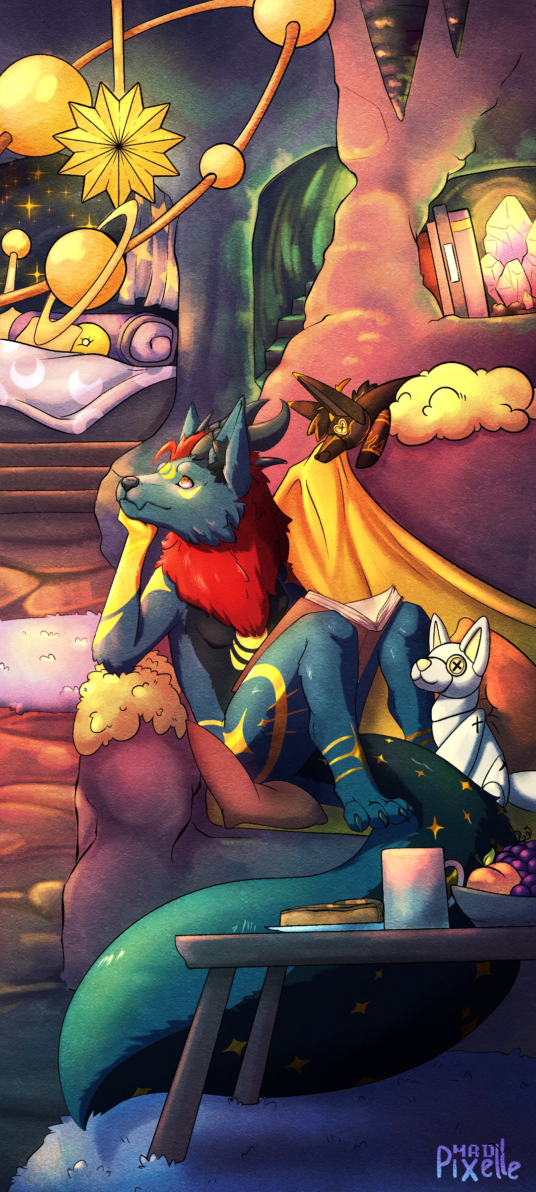 Dragwo dans sa caverne par Mad Pixelle