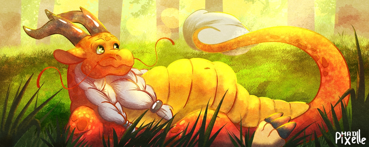 Le papy dragon par Mad Pixelle