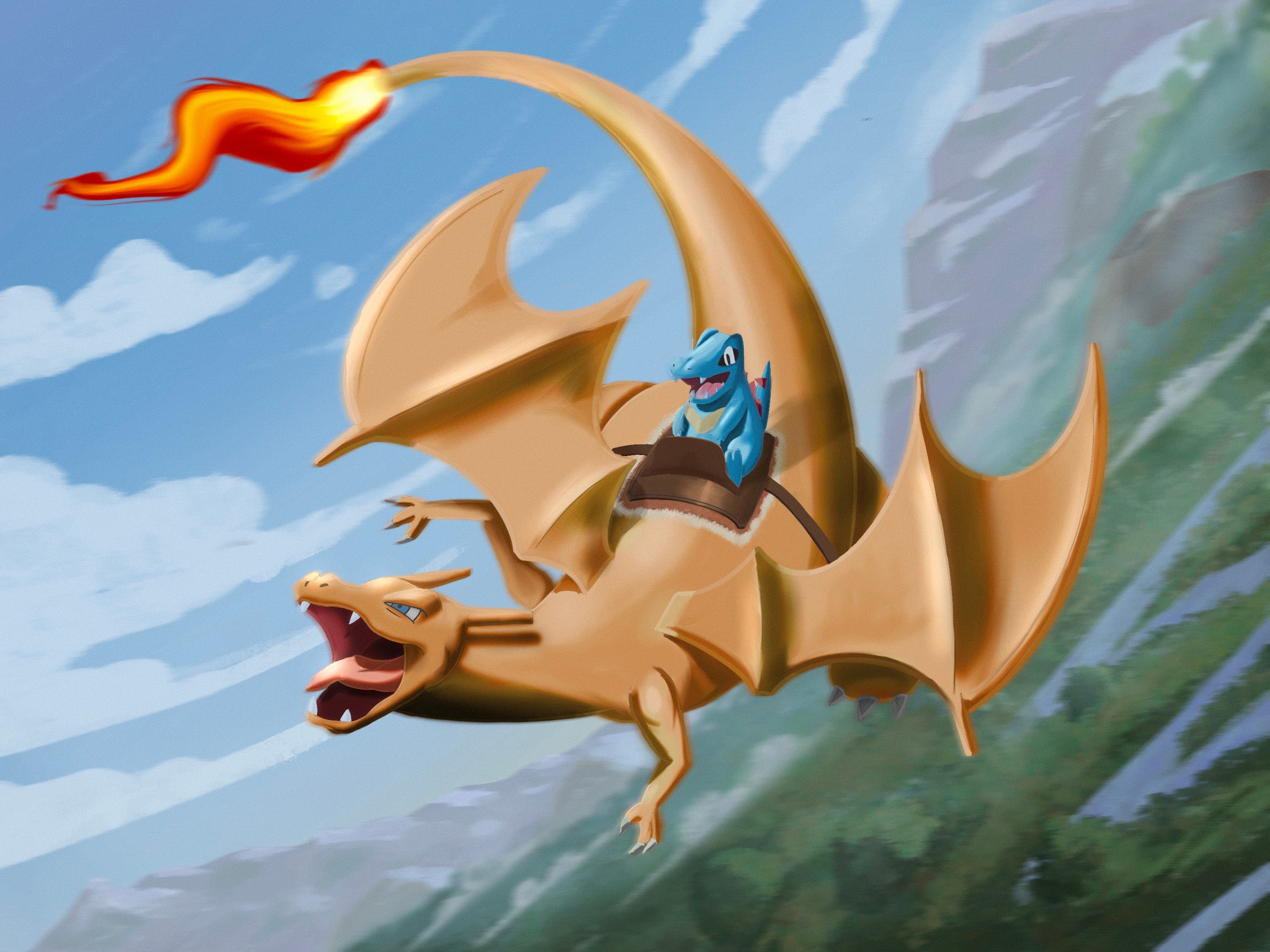 À dos de Dracaufeu par taytay