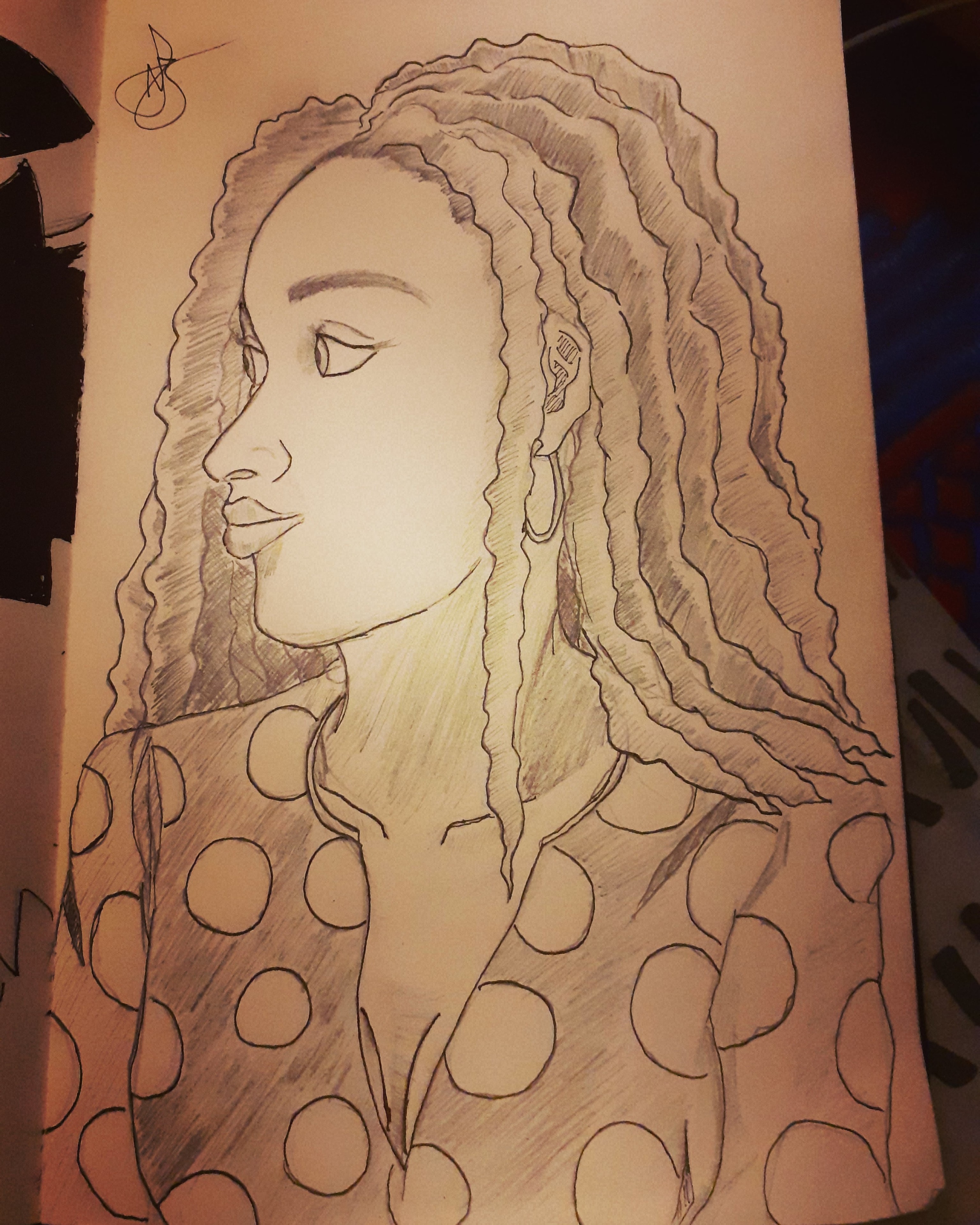 afro woman drawing par WadKab21