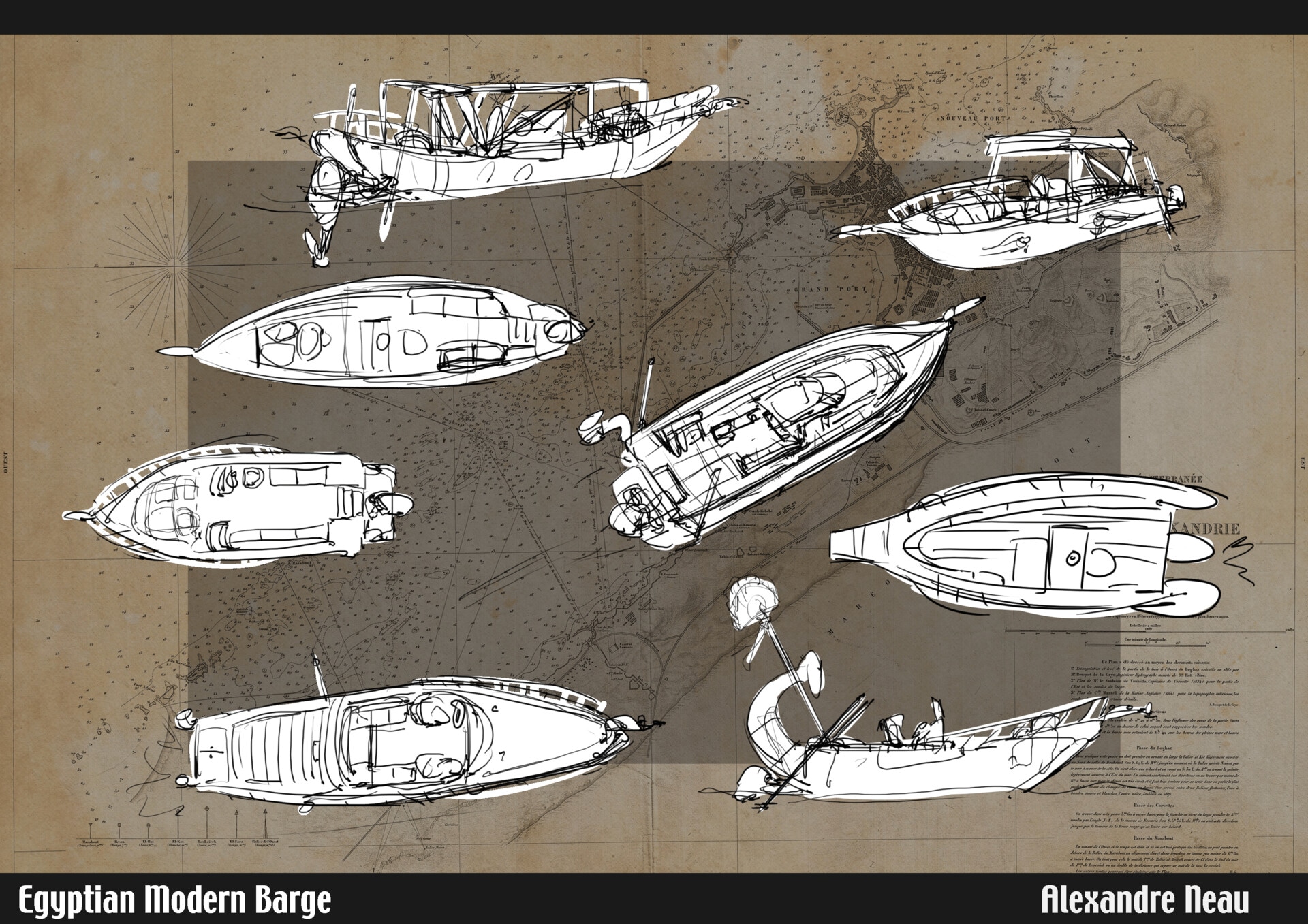 Egyptian modern barge par radec