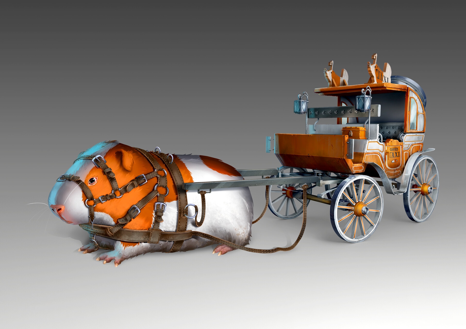 Cavies taxi - 19th century Carriage - Concept art par radec