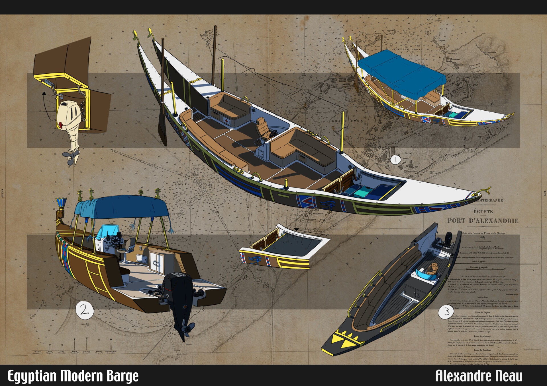 Egyptian modern barge par radec