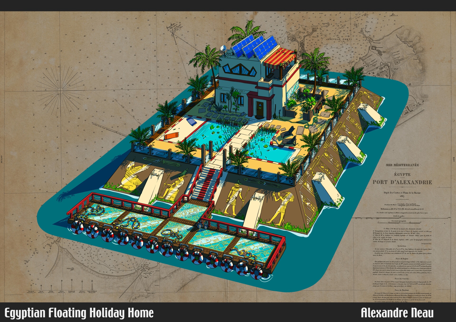 Egyptian floating holliday home par radec