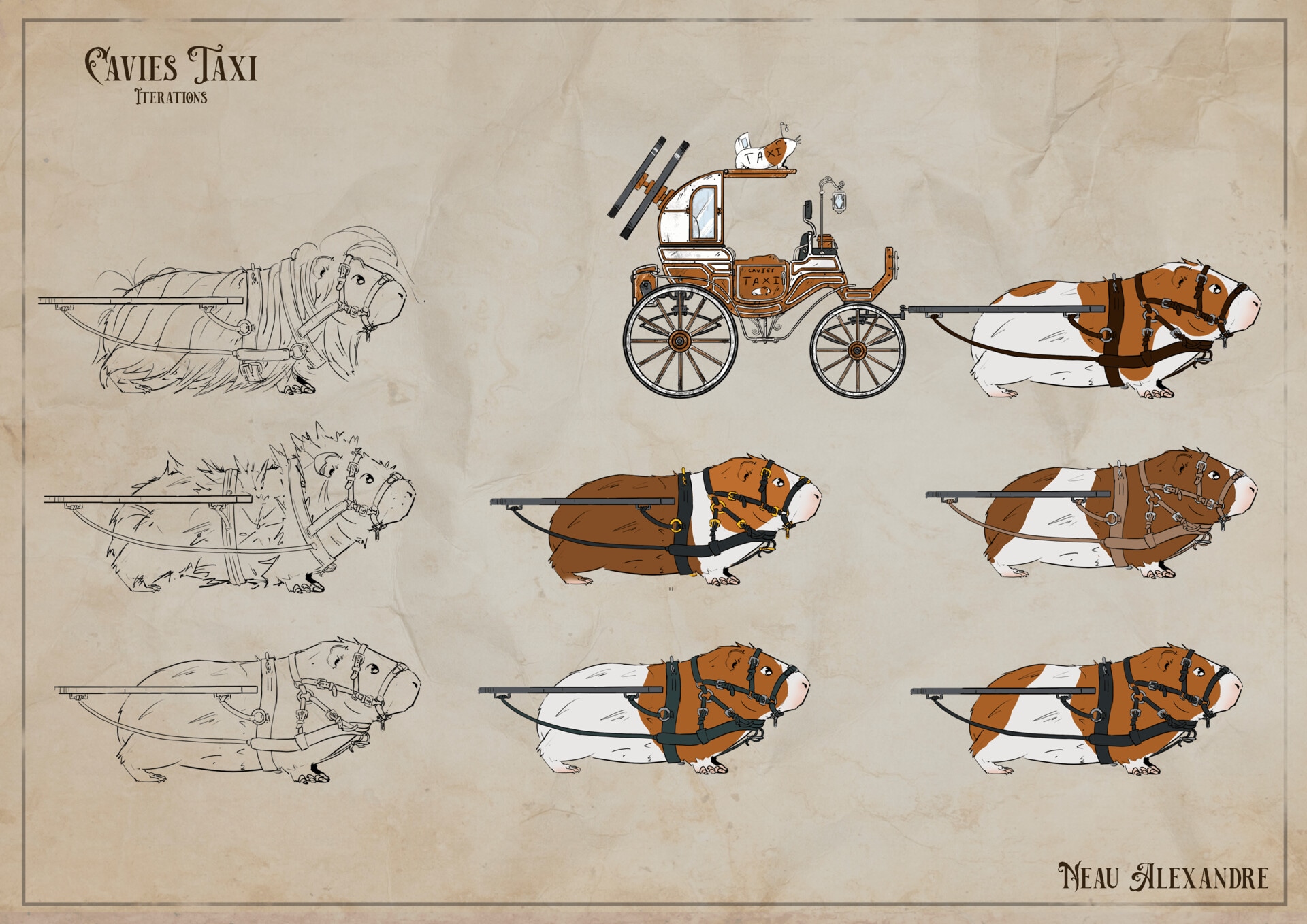 Cavies taxi - 19th century Carriage - Concept art par radec