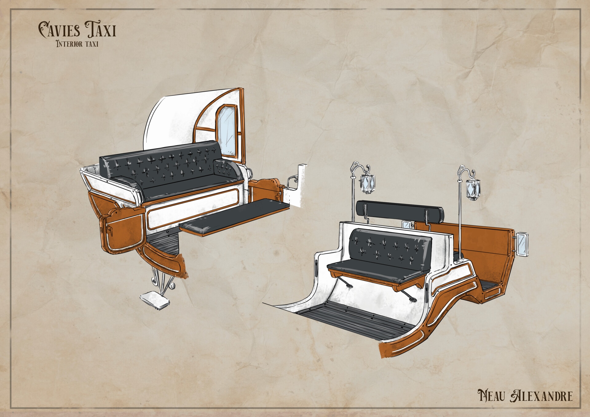 Cavies taxi - 19th century Carriage - Concept art par radec