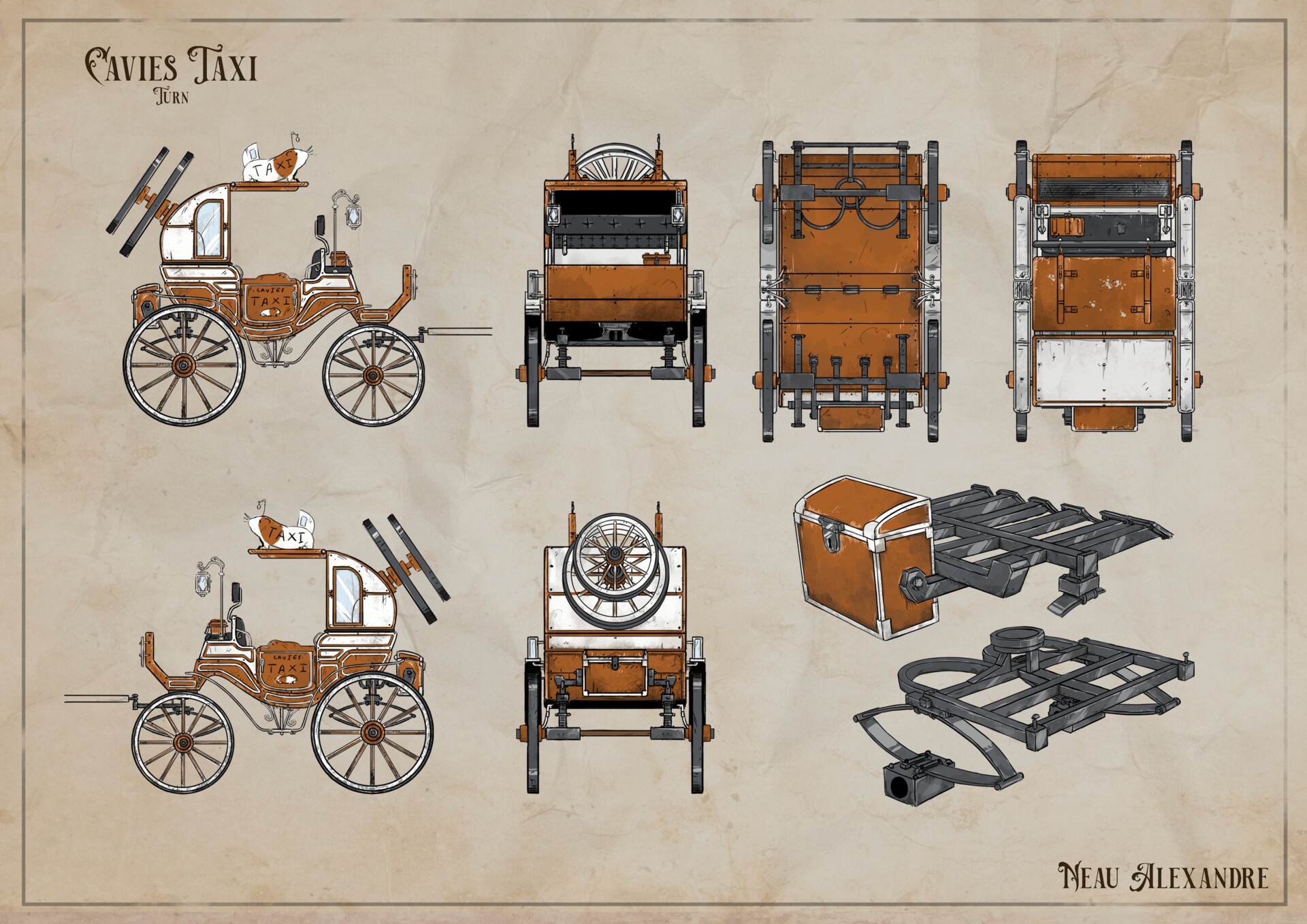 Cavies taxi - 19th century Carriage - Concept art par radec