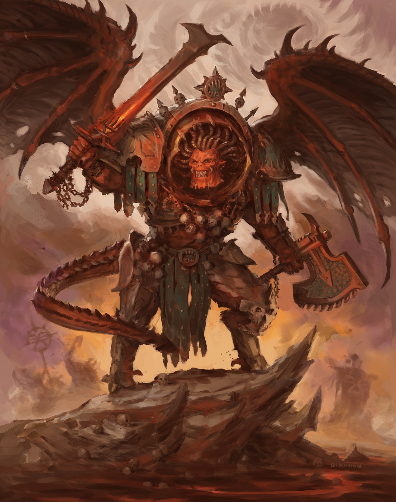 Angron, L'ange rouge, Primarch des Word Eaters par G.Redon