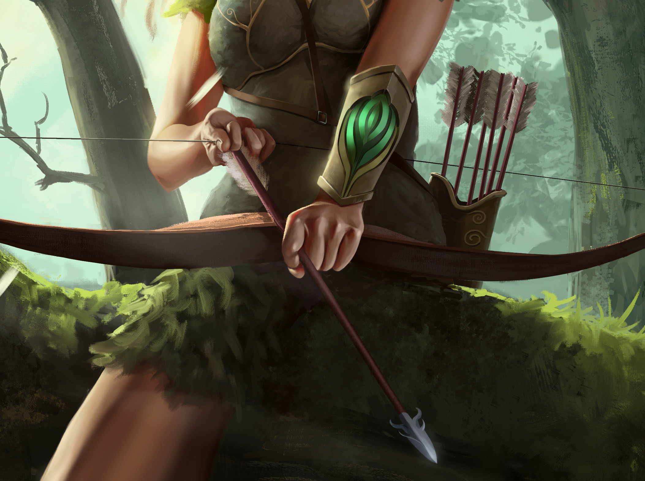 Archère elfe embusquée (final :) ) par Moscardino