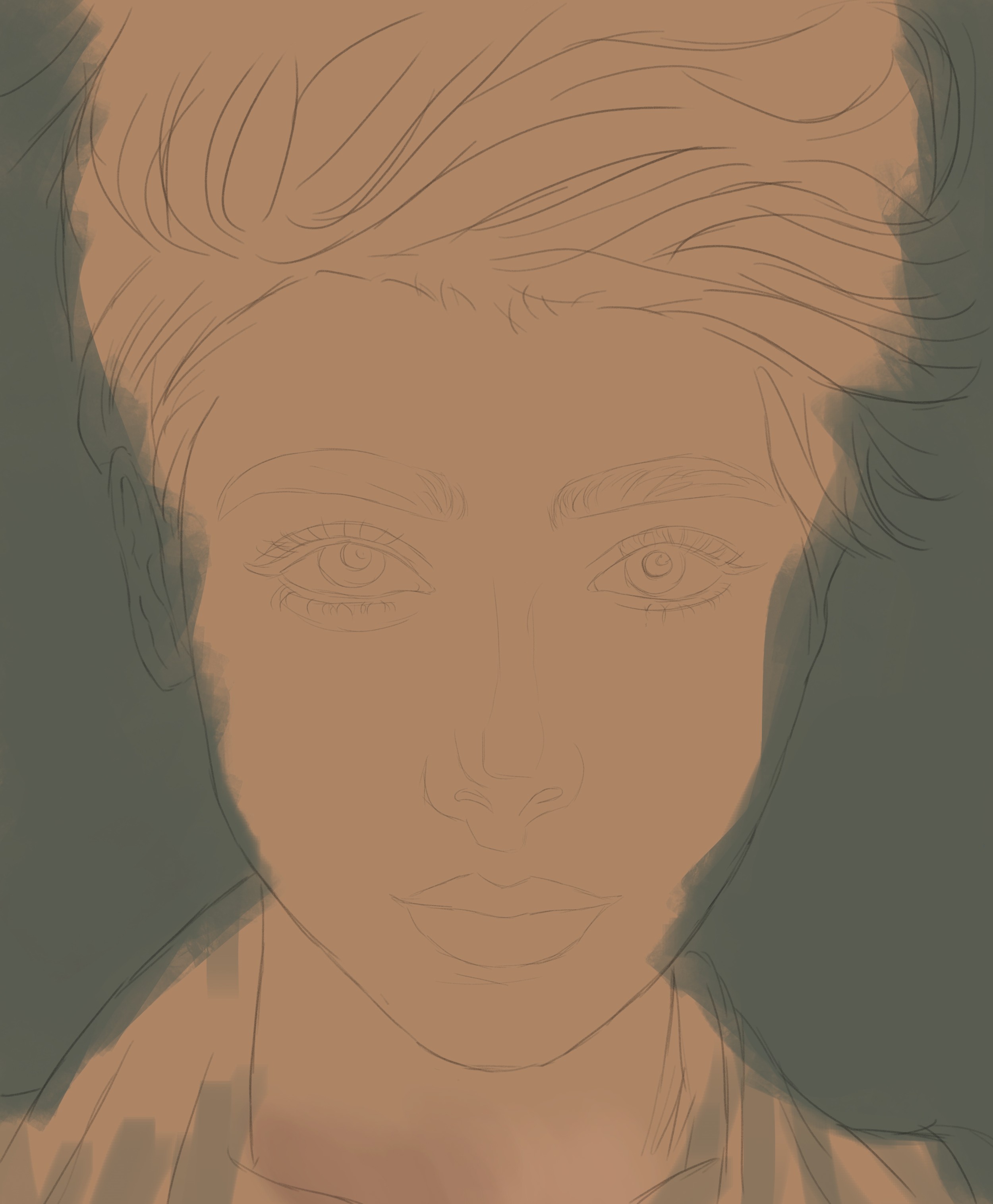 Self portrait (semi réaliste) par Azerty