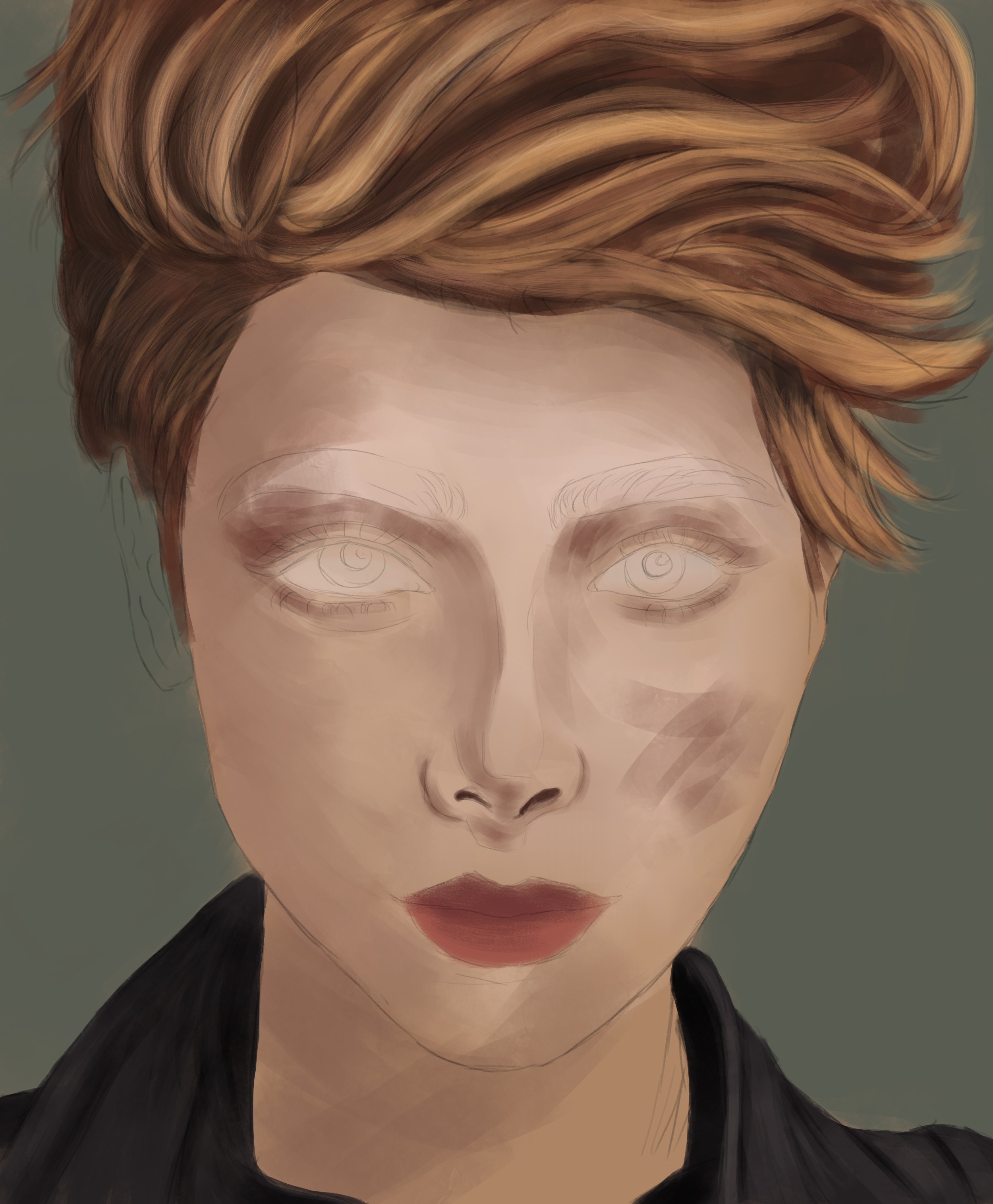 Self portrait (semi réaliste) par Azerty