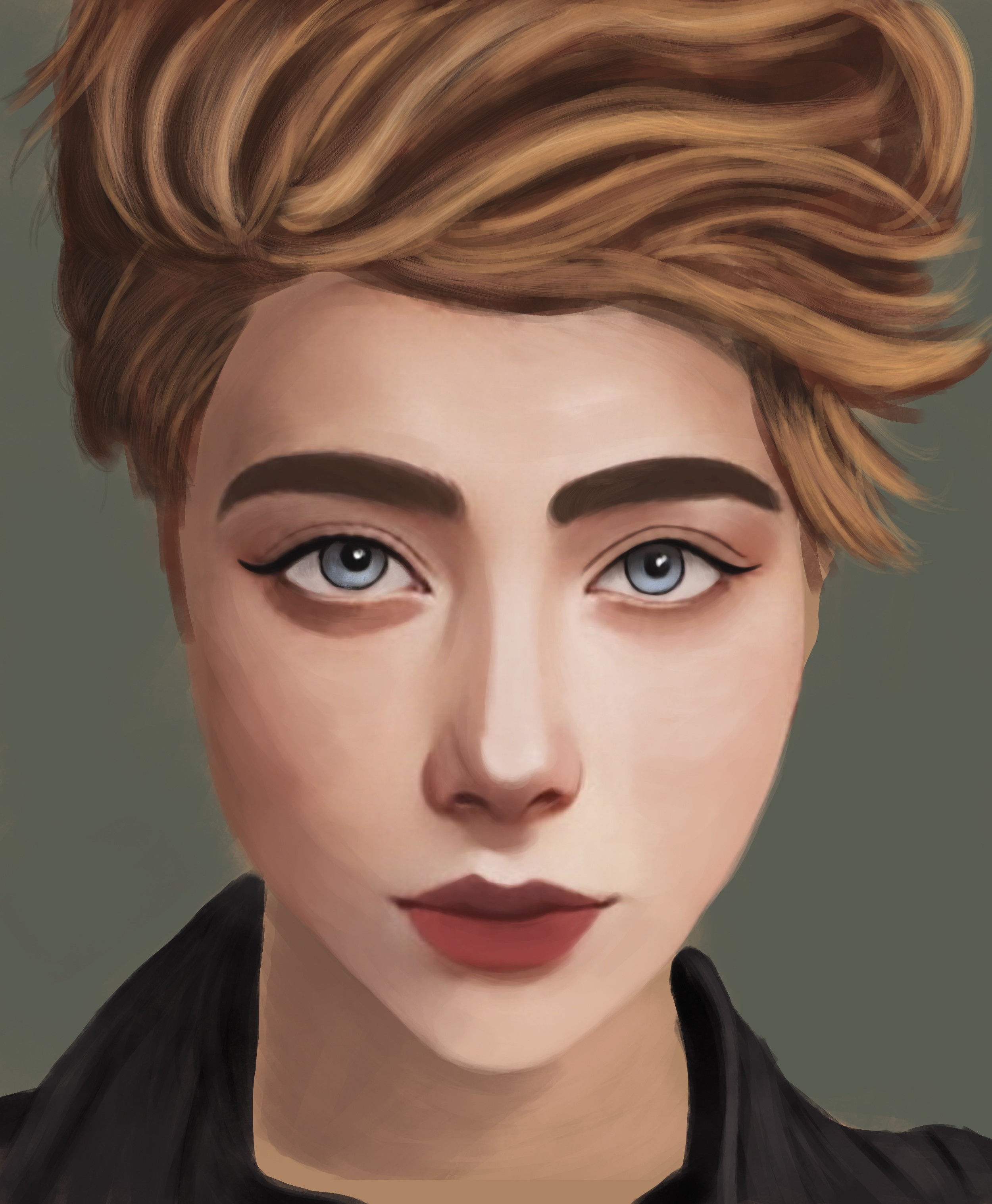 Self portrait (semi réaliste) par Azerty